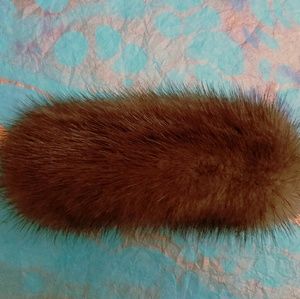 Real Gray Mink Fur Hair Clip New